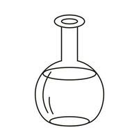 laboratorio test tubo icona magro linea isolato illustrazione. nero schema medicina attrezzatura per chimica laboratorio ricerca vettore