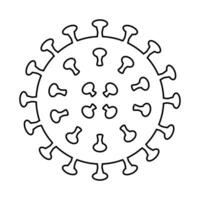 coronavirus batteri cellula icona magro linea isolato illustrazione. modificabile schema nero trasparente design vettore