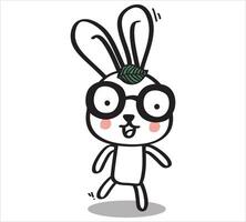 carino Pasqua bianca coniglietto. coniglio cartone animato vettore collezione. animale carattere.