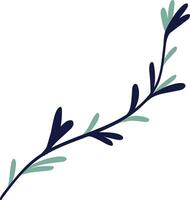 elegante blu floreale ramoscello nel asiatico stile. carino cartone animato illustrazione di fiore vettore