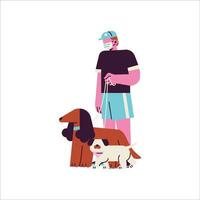 veterinario con un' cane. vettore illustrazione nel piatto stile.