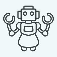 icona personale robot. relazionato per futuro tecnologia simbolo. linea stile. semplice design modificabile. semplice illustrazione vettore
