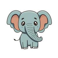 carino elefante selvaggio safari africano animali per bambini, bambini clipart, vettore illustrazione