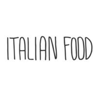 italiano cibo. manoscritto vettore scritta.