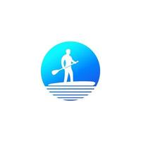 sup, stand up paddle tavola da surf logo vettoriale