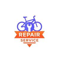 bicicletta, servizio di riparazione bici, icona logo vettoriale