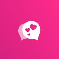 app di incontri, logo vettoriale chat d'amore per app e web