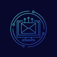 servizio di posta elettronica, icona del vettore della linea di posta