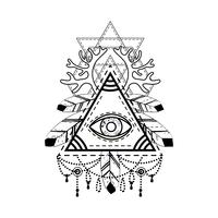 Simbolo della piramide occhio onniveggente. vettore