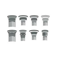 impostato di Vintage ▾ retrò vecchio antico classico greco romano pilastro colonna icona illustrazione vettore