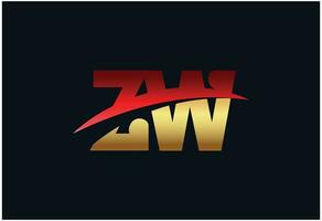 Z W rosso abd oro vettore logo