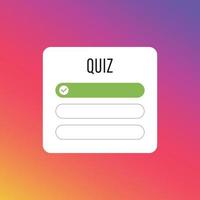 quiz adesivo instagram social media vettore