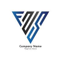 fns lettera triangolo forma creativo logo design icona vettore