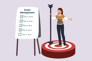 eventi, programmazione, creatività. evento gestione concetto. colorato piatto vettore illustrazione isolato.