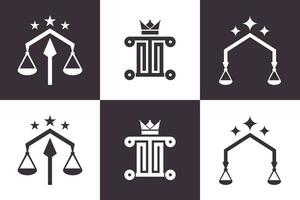 collezione di avvocato logo design fascio con creativo concetto premio vettore