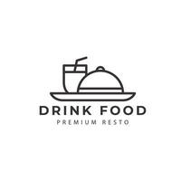logo modello cibo e bevanda linea arte ristorante minimalista vettore icona design