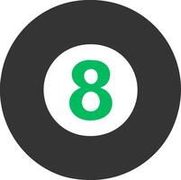 un' verde e nero biliardo palla con il numero otto vettore