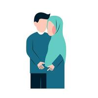 musulmano incinta coppia piatto illustrazione vettore