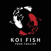 koi pesce logo disegno, Cinese fortunato e trionfo ornamentale pesce vettore, azienda marca oro pesce icona vettore