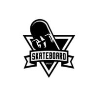 skateboard logo vettore disegno, nero pattinare vettore