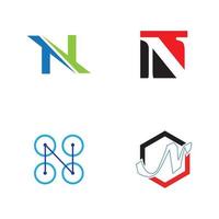 lettera n logo modello icona vettoriale design
