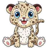 carino baby leopardo cartone animato seduto vettore