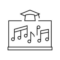 musica formazione scolastica primario scuola linea icona vettore illustrazione