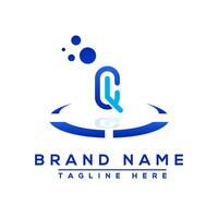 lettera qc blu logo professionale per tutti tipi di attività commerciale vettore