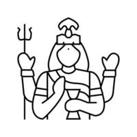 gauri Dio indiano linea icona vettore illustrazione