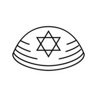 kippah yarmulke ebraico linea icona vettore illustrazione