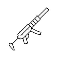 fucile arma guerra linea icona vettore illustrazione
