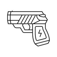 taser pistola crimine linea icona vettore illustrazione