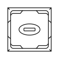 processore patata fritta gioco pc linea icona vettore illustrazione