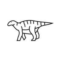 iguanodon dinosauro animale linea icona vettore illustrazione
