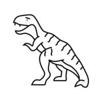 tirannosauro rex dinosauro animale linea icona vettore illustrazione