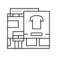 boutique negozio linea icona vettore illustrazione