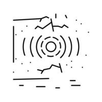 tettonica terremoto disastro linea icona vettore illustrazione