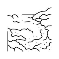 magma lava vulcano linea icona vettore illustrazione