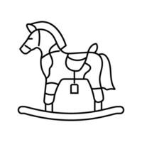 cavallo sedia ragazzo Camera da letto linea icona vettore illustrazione