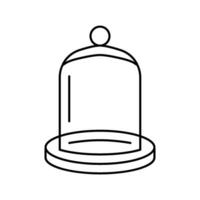 bicchiere campana di vetro vivente camera linea icona vettore illustrazione