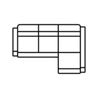 angolo divano superiore Visualizza linea icona vettore illustrazione