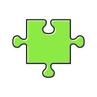 puzzle pezzo sega colore icona vettore illustrazione