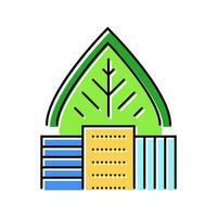 verde edificio vivente colore icona vettore illustrazione