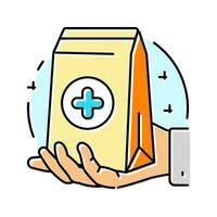 medicazione erogazione farmacista colore icona vettore illustrazione