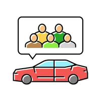carpooling ambientale colore icona vettore illustrazione