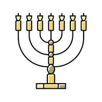 menorah ebraico colore icona vettore illustrazione