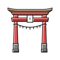 torii cancello lo shintoismo colore icona vettore illustrazione