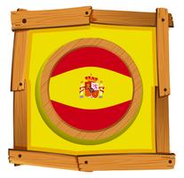 Bandiera della Spagna sul distintivo rotondo vettore