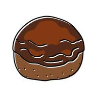 cioccolato ciambella cibo pasto colore icona vettore illustrazione