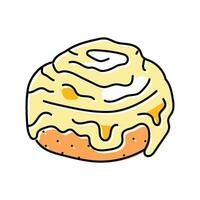 cannella ciambella cibo pasto colore icona vettore illustrazione